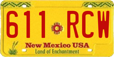 NM license plate 611RCW