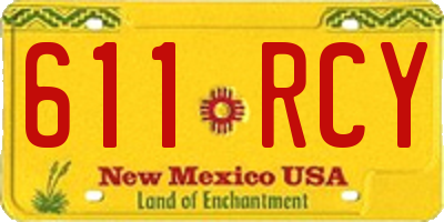 NM license plate 611RCY