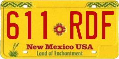 NM license plate 611RDF