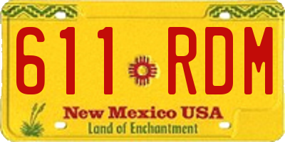 NM license plate 611RDM