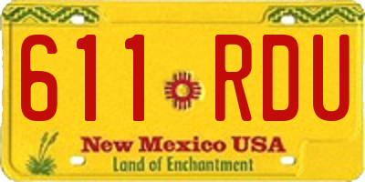 NM license plate 611RDU