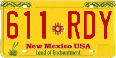 NM license plate 611RDY