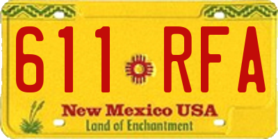 NM license plate 611RFA
