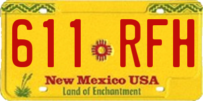 NM license plate 611RFH