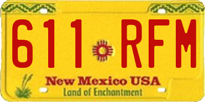 NM license plate 611RFM