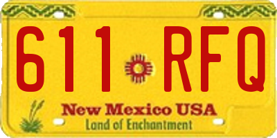 NM license plate 611RFQ