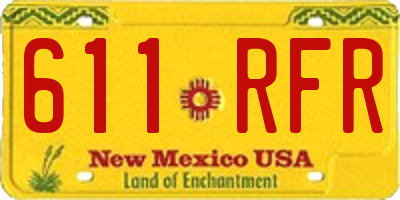 NM license plate 611RFR