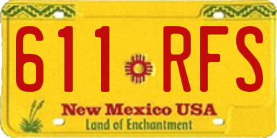 NM license plate 611RFS