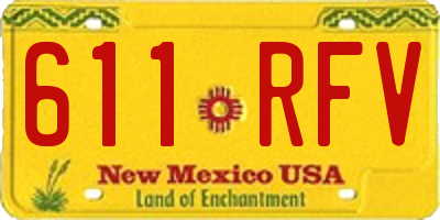 NM license plate 611RFV