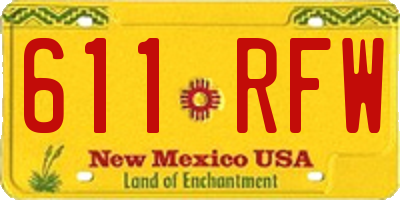 NM license plate 611RFW