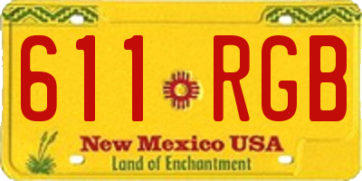 NM license plate 611RGB