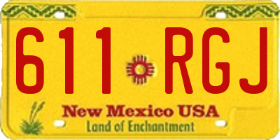 NM license plate 611RGJ