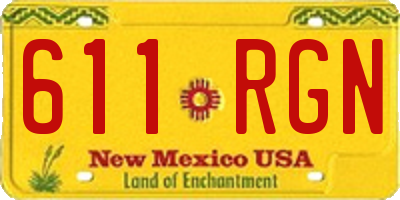 NM license plate 611RGN