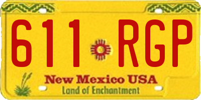 NM license plate 611RGP