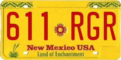 NM license plate 611RGR