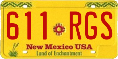 NM license plate 611RGS