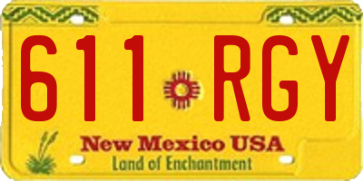 NM license plate 611RGY