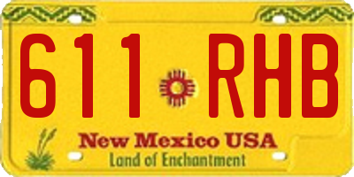 NM license plate 611RHB