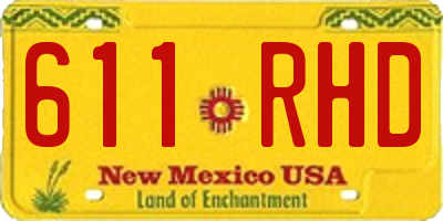 NM license plate 611RHD