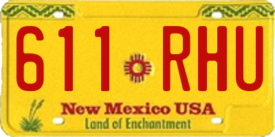 NM license plate 611RHU