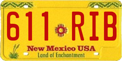 NM license plate 611RIB