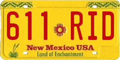 NM license plate 611RID