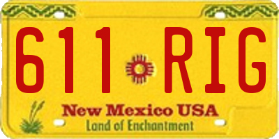 NM license plate 611RIG
