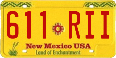 NM license plate 611RII