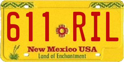 NM license plate 611RIL