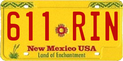NM license plate 611RIN