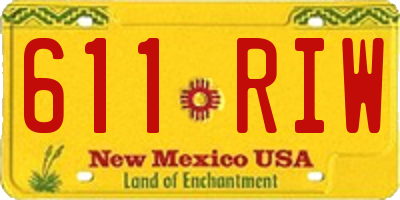 NM license plate 611RIW