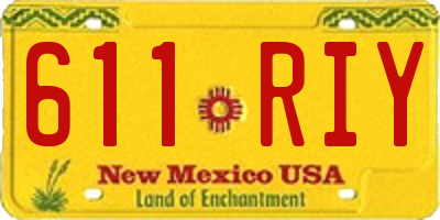 NM license plate 611RIY