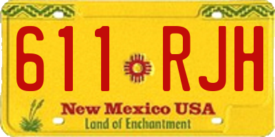 NM license plate 611RJH