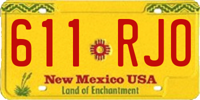 NM license plate 611RJO
