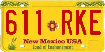 NM license plate 611RKE