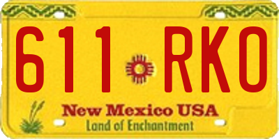 NM license plate 611RKO