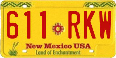 NM license plate 611RKW