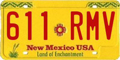 NM license plate 611RMV