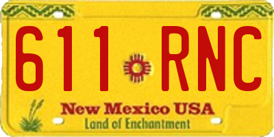 NM license plate 611RNC