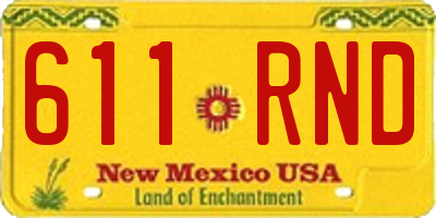 NM license plate 611RND