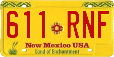 NM license plate 611RNF