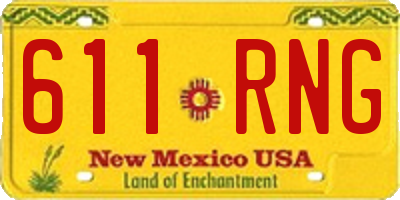 NM license plate 611RNG