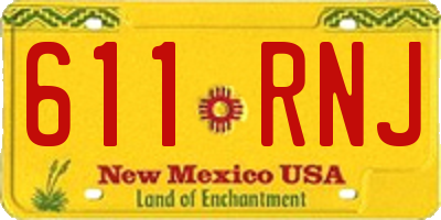 NM license plate 611RNJ