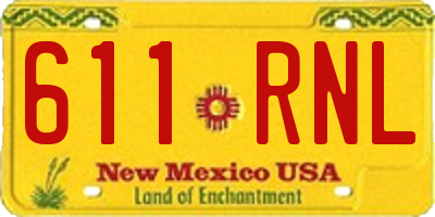 NM license plate 611RNL