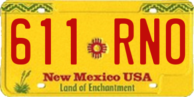 NM license plate 611RNO