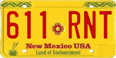 NM license plate 611RNT