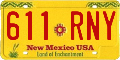 NM license plate 611RNY