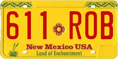 NM license plate 611ROB