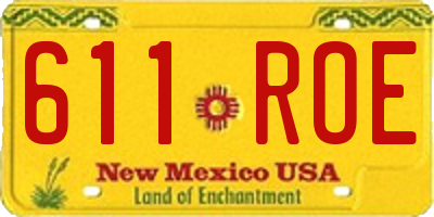 NM license plate 611ROE
