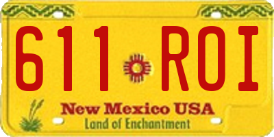 NM license plate 611ROI